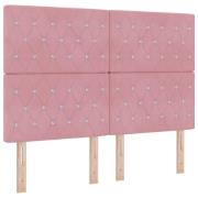 vidaXL Sänggavel Kristallknapp Tuftad Rosa 140 cm Sammet