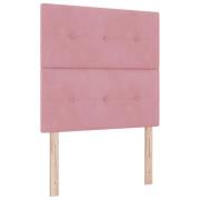 vidaXL Sänggavel Med Knappar Tuftad Rosa 90 cm Sammet