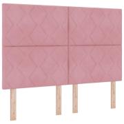 vidaXL Rosa Diamantblockdesign Sänggavel 160 cm Sammet