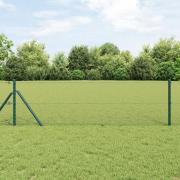 vidaXL Hexagon Stängsel Grön 0.4x100 m Stål, vidaXL Stängselstolpar 13...