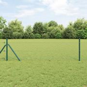 vidaXL Hexagonstaket Grön 1,2x100 m Stål, vidaXL Staketstolpar 13 st G...