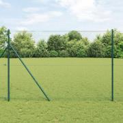 vidaXL Hexagonstängsel Grön 1.5x100 m Stål, vidaXL Stängselstolpar 13 ...