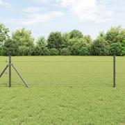 vidaXL Hexagon Staket Grå 0.8x10 m Stål, vidaXL Staketstolpar 7 st Grå...