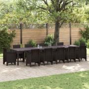 vidaXL Trädgårdsbord Brun 400x100x73 cm Poly Rattan, vidaXL Trädgårdsb...