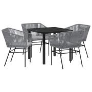 vidaXL Set med 3 Grå PE Rattan 4-sits UV-beständiga material