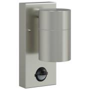 vidaXL Utomhus Vägglampa med Sensor Silver Rostfritt Stål IP44