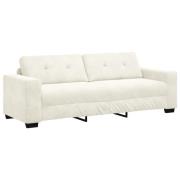 vidaXL 3-sitssoffa i grädde, 180 cm, sammet