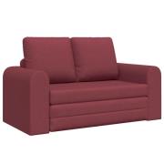 vidaXL Golvsäng 2-i-1 Vinröd 148x71x83 cm Tyg
