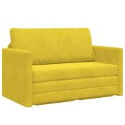 vidaXL Golvsoffa Bädd 2-i-1 Gul 124x204x61 cm Sammet