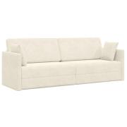 vidaXL Golvsoffa 2-i-1 Gräddvit 213x144x60 cm Sammet