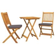 vidaXL 3-delars Trädgårds Bistro Set i Massivt Akaciaträ