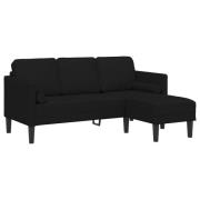 vidaXL 3-sits L-formad soffa Svart 160 cm Tyg