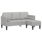 vidaXL 3-Sits L-formad Soffa Moln Grå 160 cm Tyg