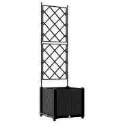 vidaXL Trädgårdsplanterare med trellis Svart 40x40x143 cm