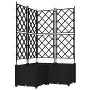 vidaXL Trädgårdsplanterare med spaljé 3 st Svart 80x80x143 cm