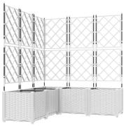 vidaXL Trädgårdsplanterare med Spaljé 5 st Vit 120x120x143 cm
