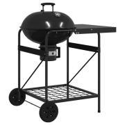 vidaXL Kolgrill Trolley med Lock Svart 96x72x113 cm Metall