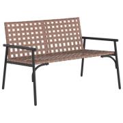 vidaXL Trädgårdsbänk Svart 113x79x75 cm Poly Rattan