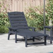 vidaXL Solstol Marinblå 53x162x98.5 cm HDPE