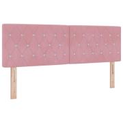 vidaXL Sänggavel med Kristallknappar Vaddad Rosa 160 cm Sammet