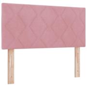 vidaXL Sänggavel med diamantblockdesign i rosa 90 cm sammet