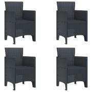 vidaXL Trädgårdsstolar 4 st Antracit Poly Rattan