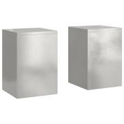 vidaXL utomhusplantställ pelare 2 st 24x24x35 cm rostfritt stål