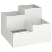 vidaXL Trädgårdsplanterare 80x80x60 cm Vit Stål
