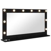 vidaXL Sminkspegel med LED-lampor Svart ek 100x55x18 cm