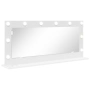 vidaXL Skrivbordsspegel med LED-lampor Vit 100x45x18 cm