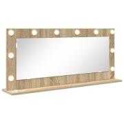 vidaXL Sminkspegel med LED-lampor Sonoma Ek 100x45x18 cm