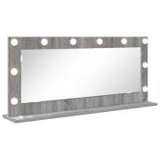vidaXL Sminkspegel med LED-lampor Grå Sonoma 100x45x18 cm