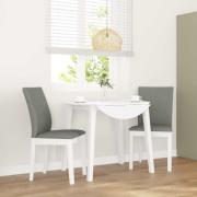 vidaXL Matstolar med dynor 2 st, vit, massivt trä, gummi