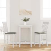 vidaXL Barstolar med kuddar 2 st, vit, massivt trä, gummi