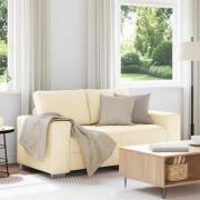 vidaXL Loveseat soffa cremefärgad 120 cm manchestertyg