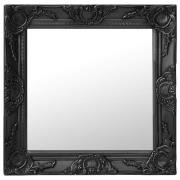 vidaXL Väggspegel barockstil 50x50 cm svart