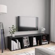vidaXL Bokhylla/TV-bänk svart 143x30x36 cm