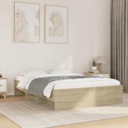 vidaXL Sängram sonoma-ek 135x190 cm konstruerat trä