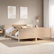 vidaXL Säng med bokhylla utan madrass 200x200cm massiv furu