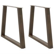 vidaXL Matbordsben V-formade 2 st naturstål 70x(72-73,3) cm stål