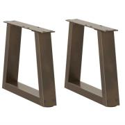 vidaXL Soffbordsben V-formade 2 st naturstål 40x(30-31,3) cm stål