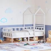 vidaXL Dagbädd med tak vit 80x200 cm massiv furu