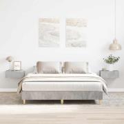 vidaXL Sängram utan madrass betonggrå 140x200 cm konstruerat trä