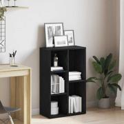vidaXL Bokhylla svart ek 50x25x80 cm konstruerat trä