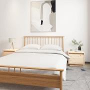 vidaXL Sängbord 2 st 35x34x32 cm massiv furu