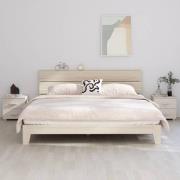 vidaXL Sängbord HAMAR 2 st vit 40x35x44,5 cm massivt trä