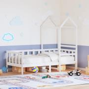 vidaXL Dagbädd med tak vit 80x200 cm massiv furu