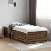 vidaXL Sängram brun ek 90x200 cm konstruerad trä
