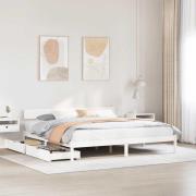 vidaXL Sängram utan madrass vit 180x200 cm massiv furu