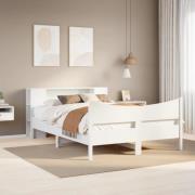 vidaXL Sängram utan madrass vit 140x190 cm massiv furu